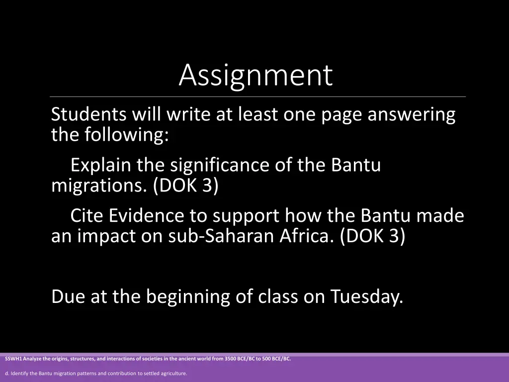 assignment