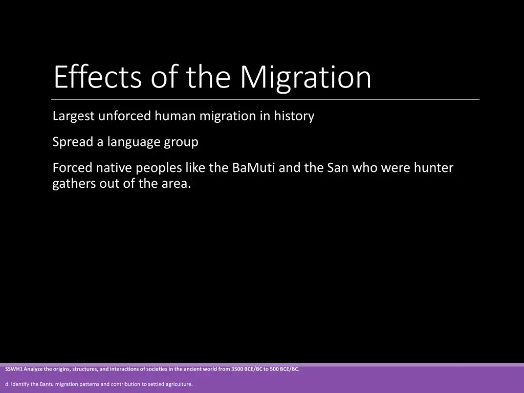 effects of the migration