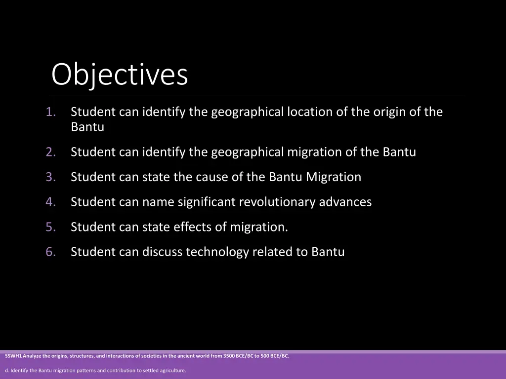 objectives