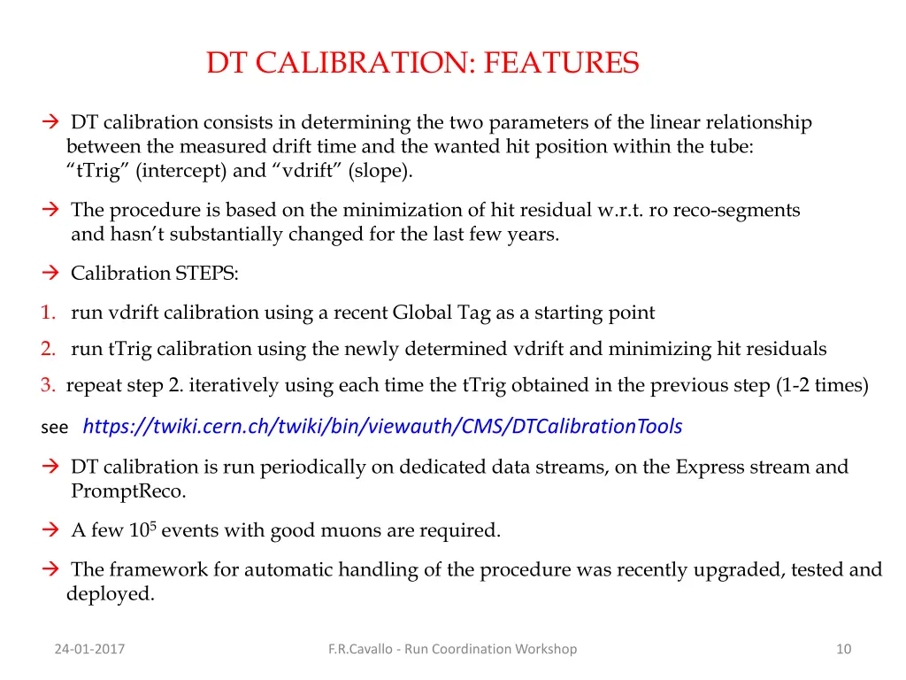 dt calibration features