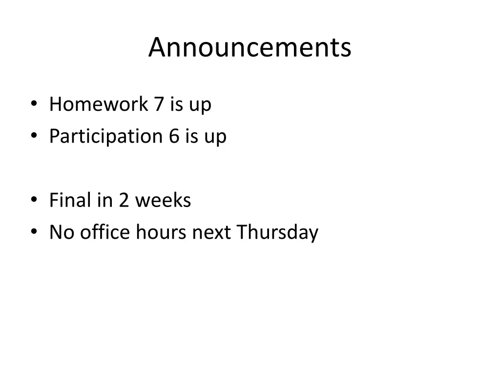 announcements