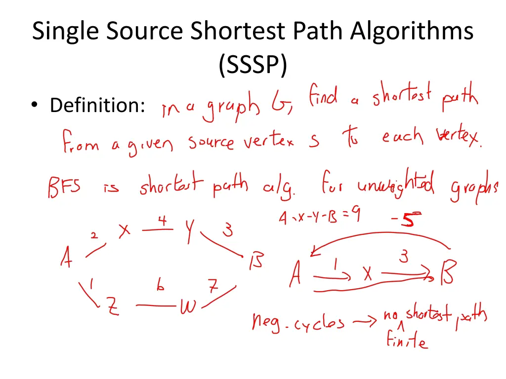 single source shortest path algorithms sssp