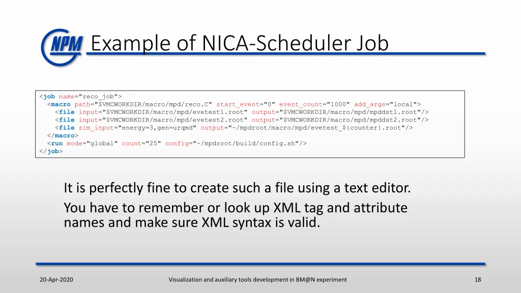 example of nica scheduler job