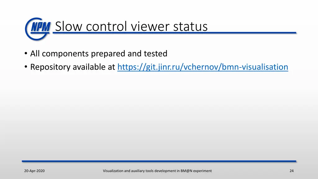 slow control viewer status