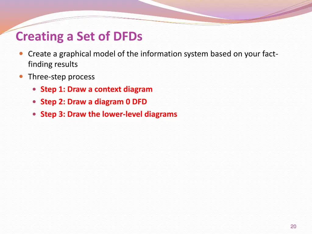 creating a set of dfds