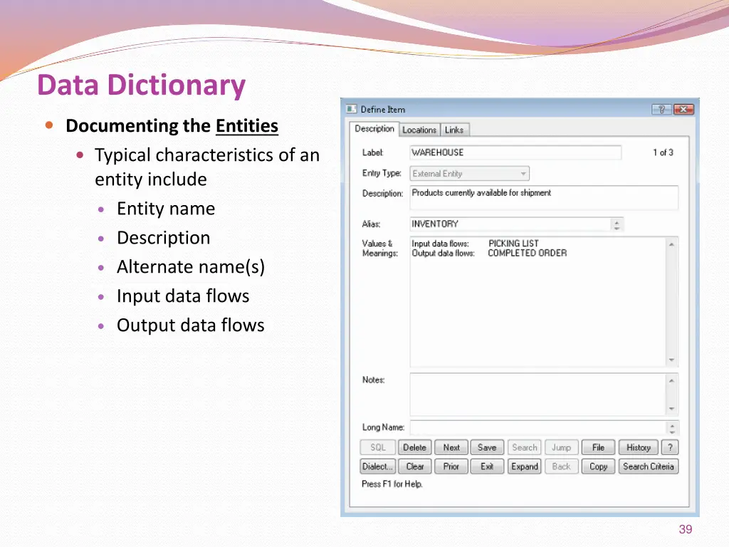 data dictionary 9