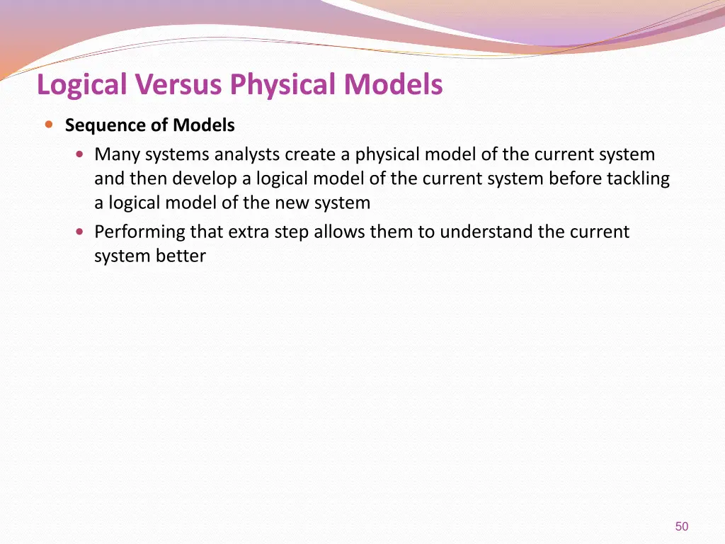 logical versus physical models 1