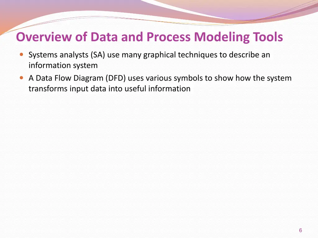 overview of data and process modeling tools