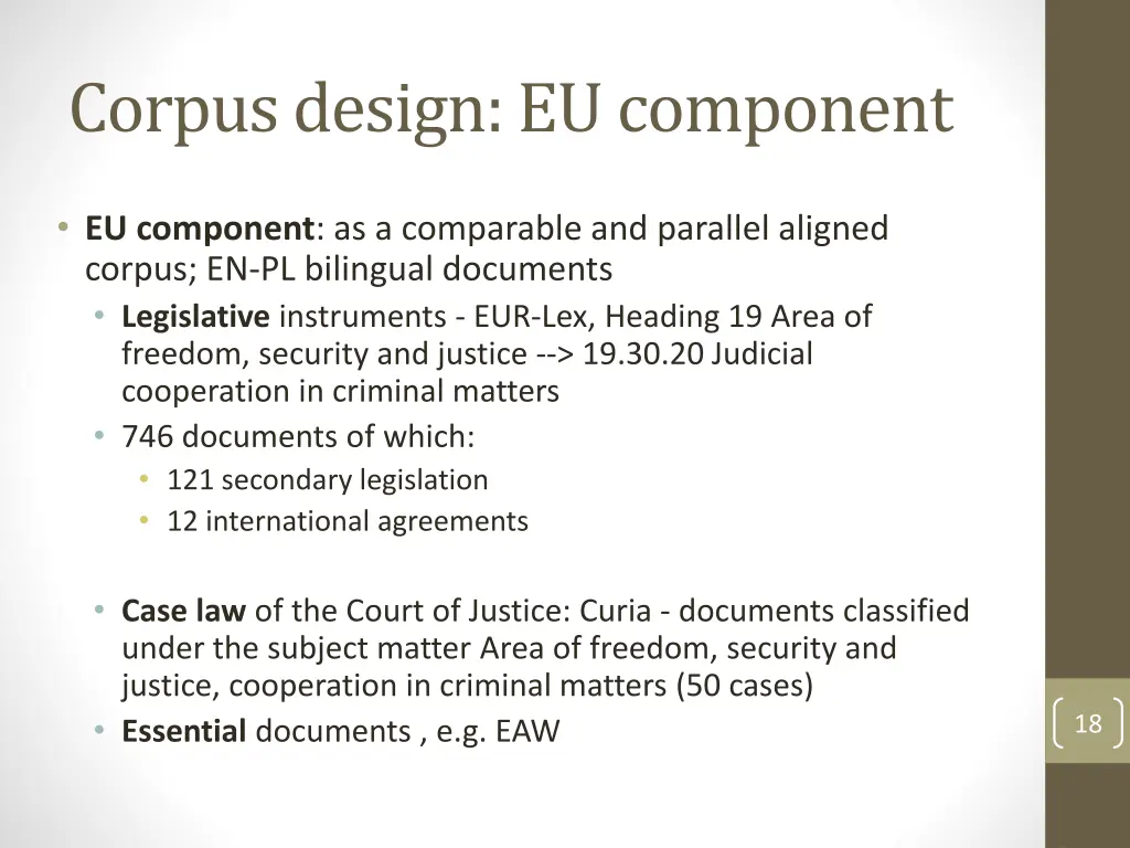 corpus design eu component