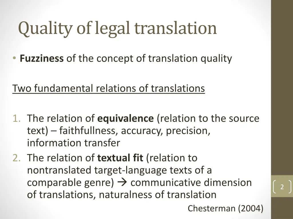 quality of legal translation