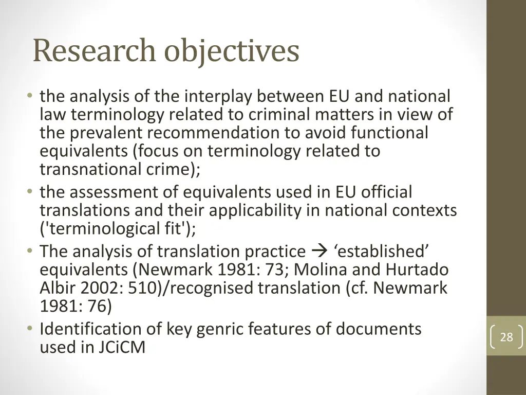 research objectives