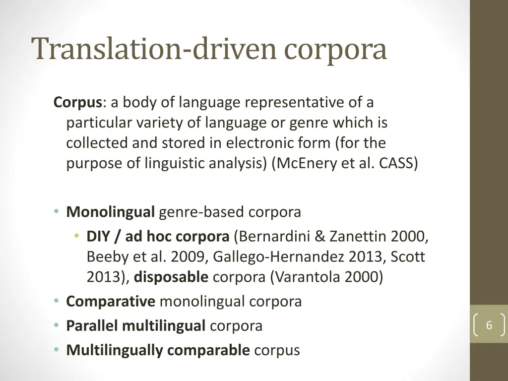 translation driven corpora