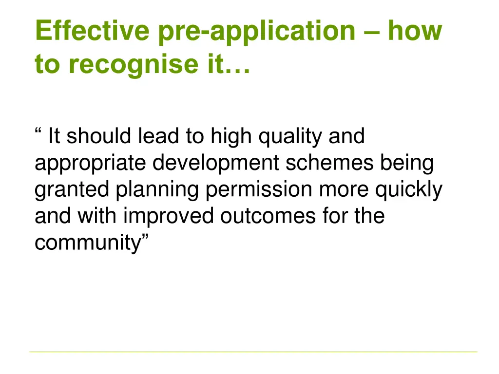 effective pre application how to recognise it