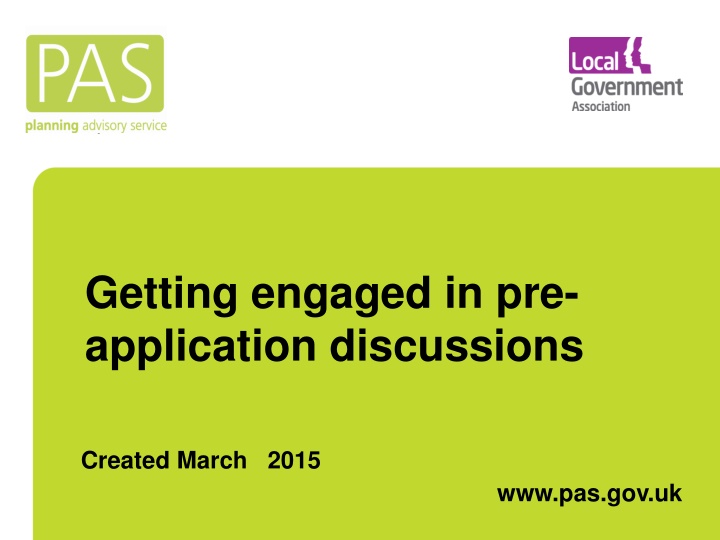 getting engaged in pre application discussions