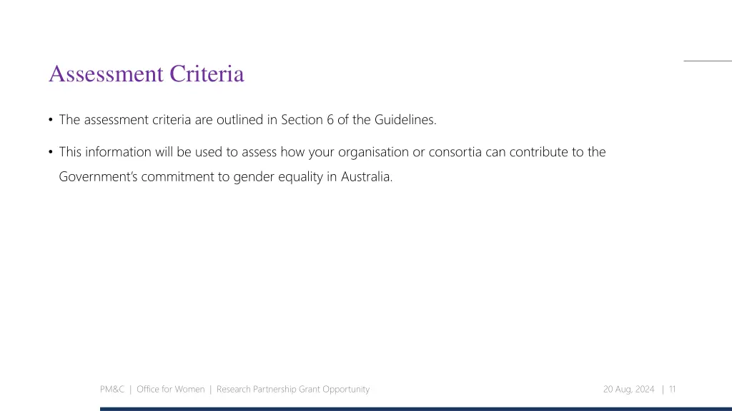 assessment criteria