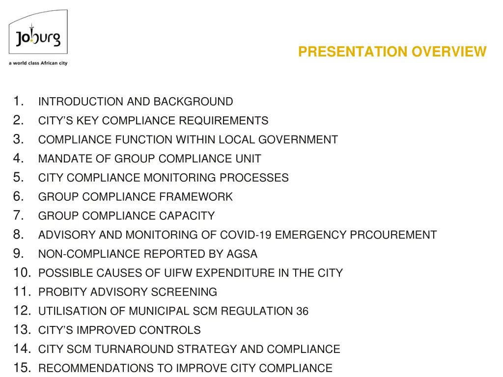 presentation overview