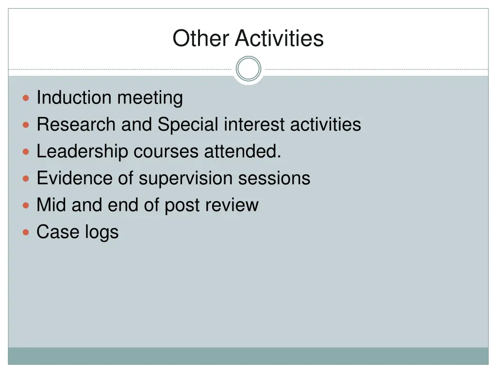 other activities