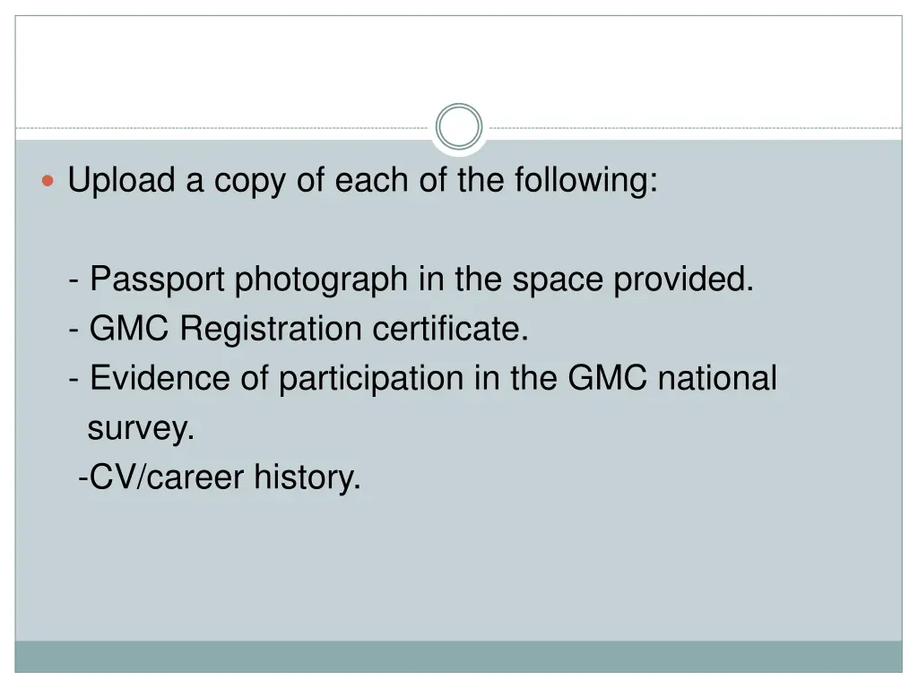 upload a copy of each of the following