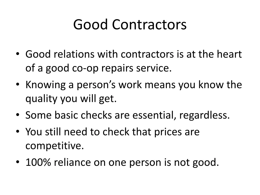 good contractors