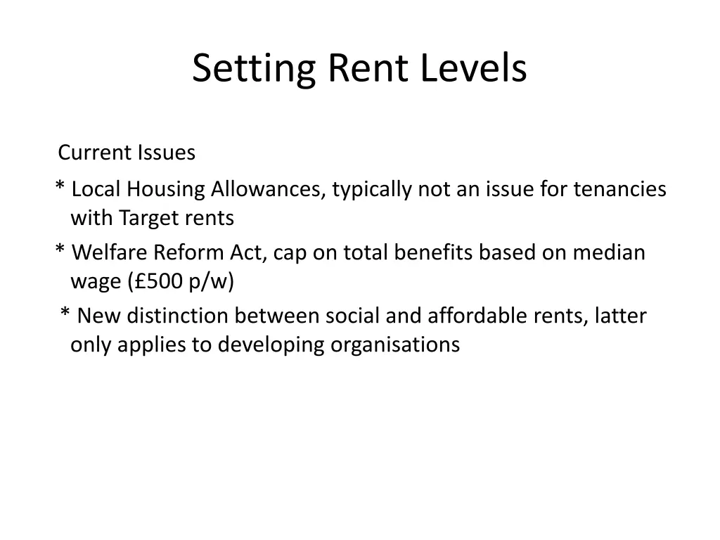 setting rent levels 1