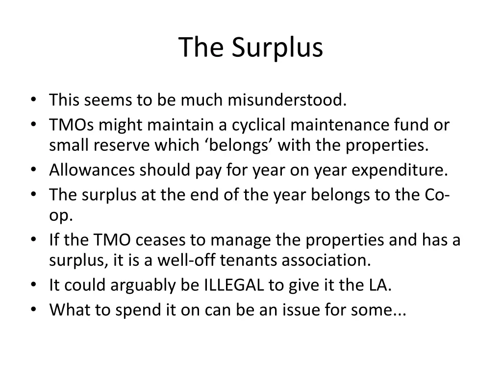 the surplus