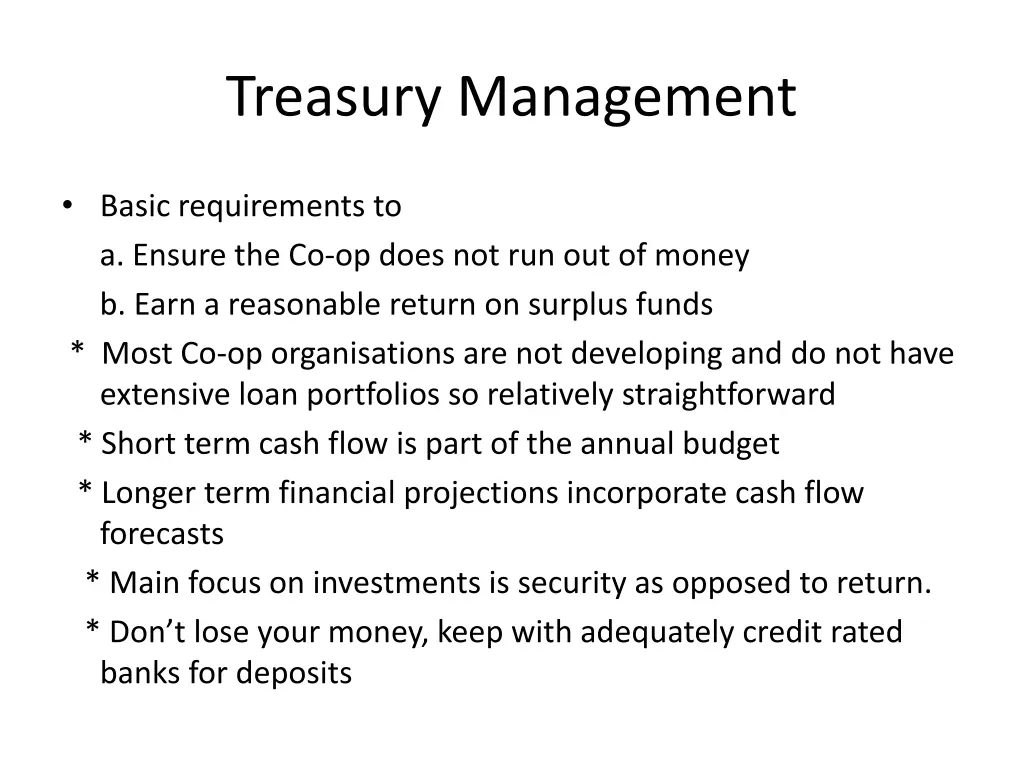 treasury management