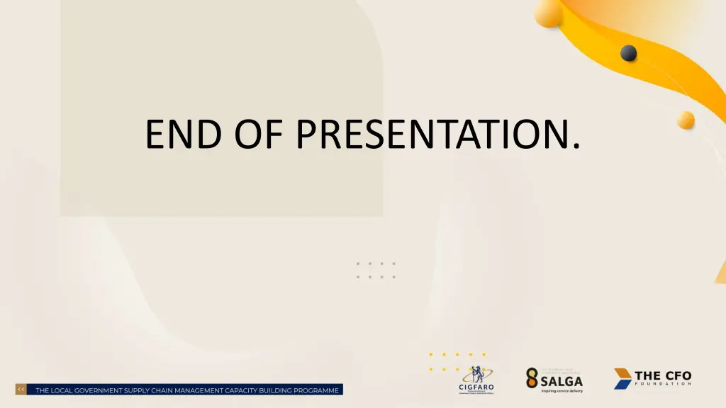 end of presentation