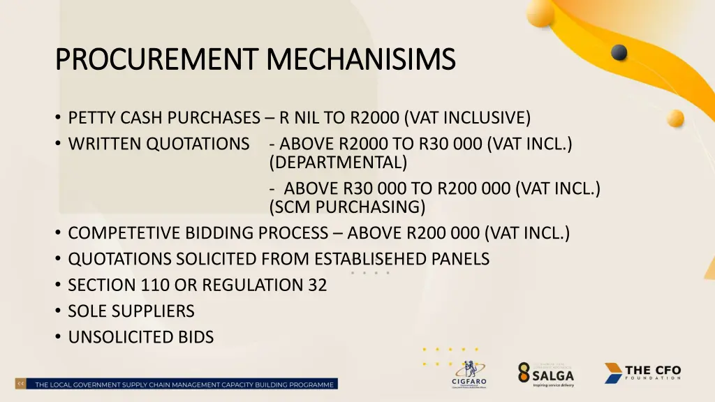procurement mechanisims procurement mechanisims