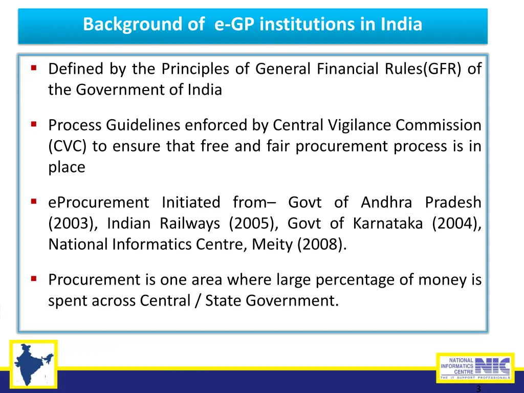 background of e gp institutions in india