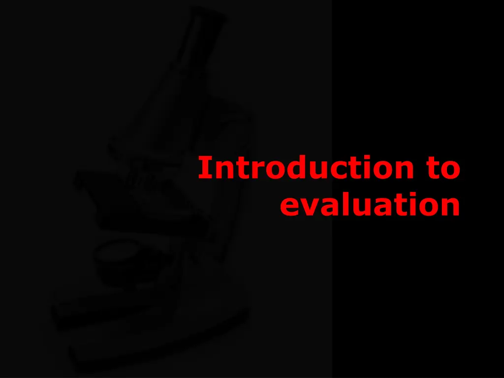 introduction to evaluation