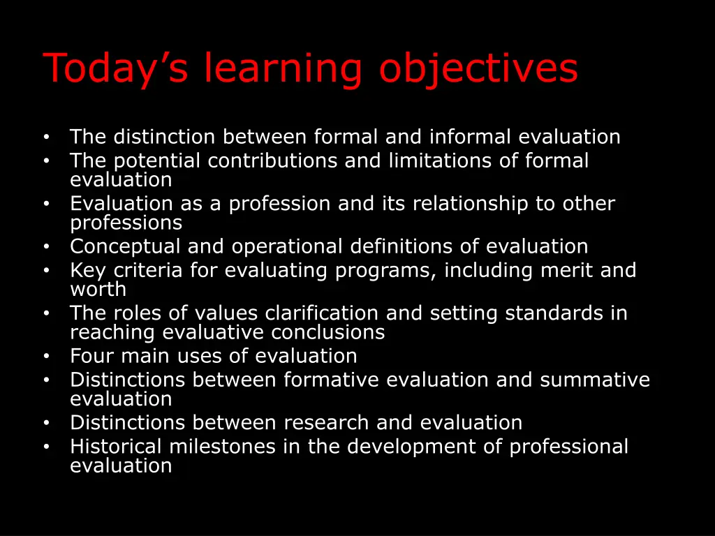today s learning objectives