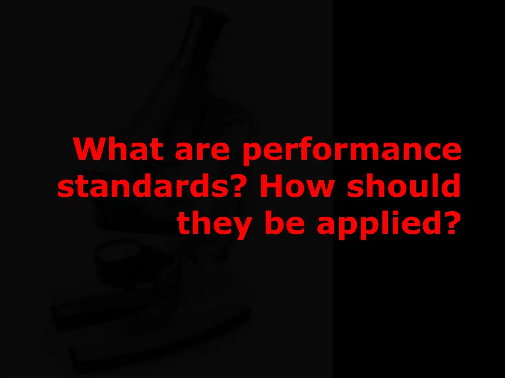 what are performance standards how should they