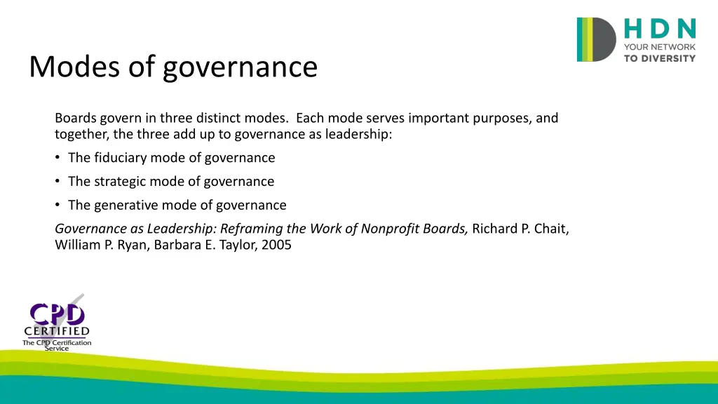 modes of governance