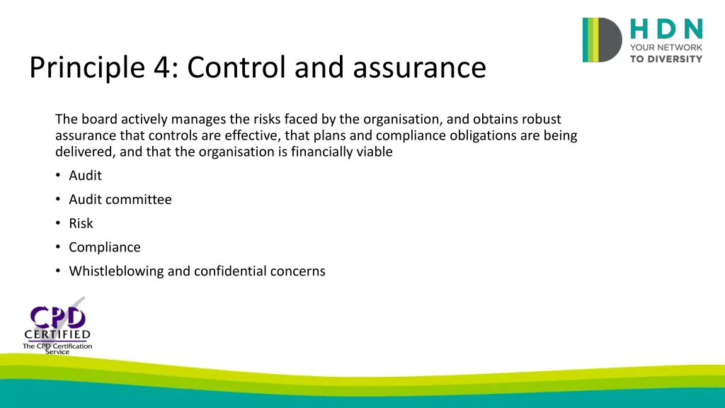 principle 4 control and assurance