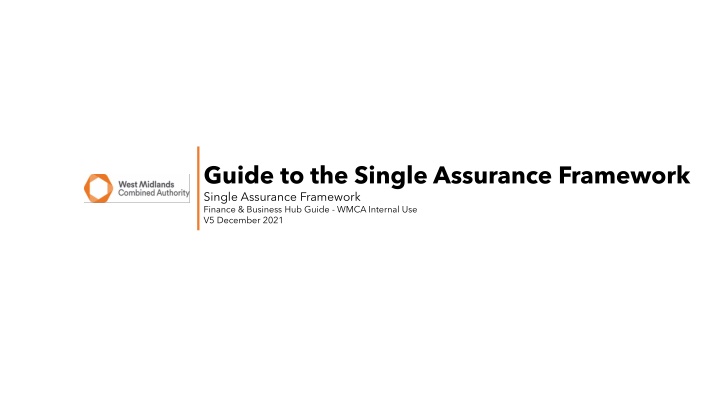 guide to the single assurance framework single