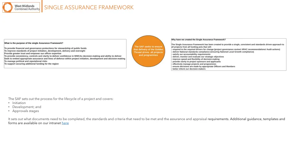 single assurance framework 2