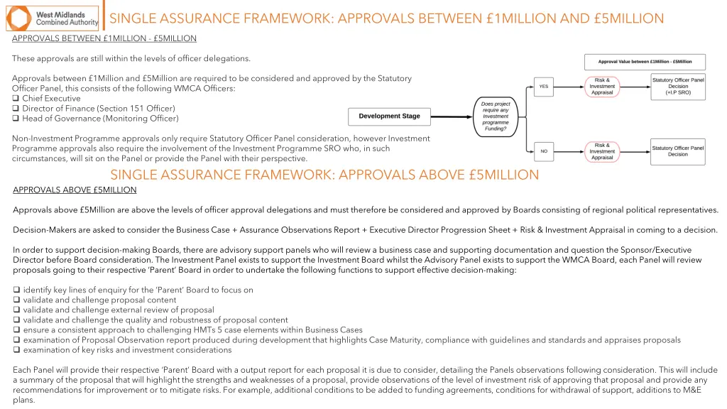 single assurance framework approvals between