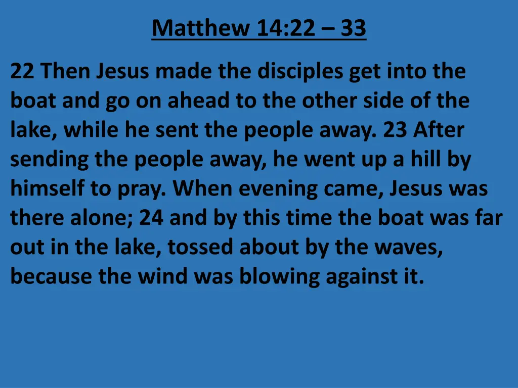 matthew 14 22 33