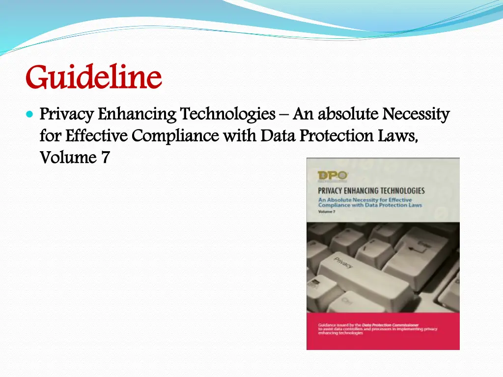 guideline privacy enhancing technologies
