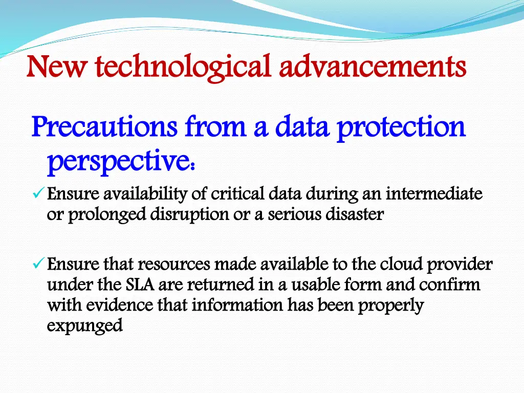 new technological advancements precautions from 1