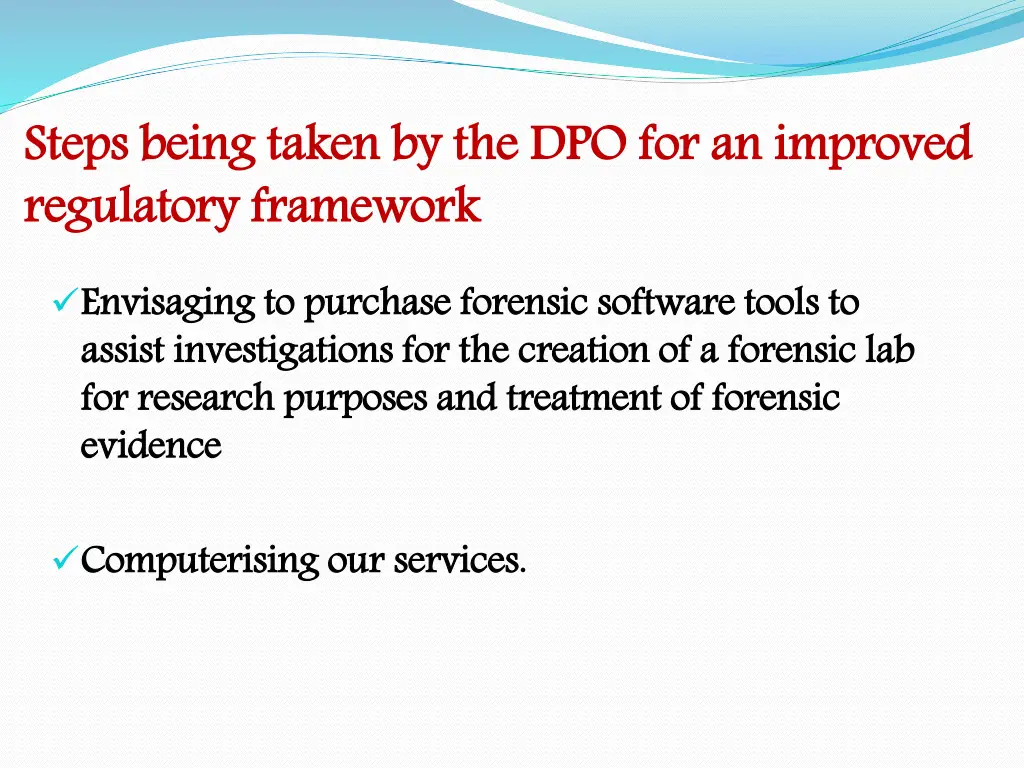 steps being taken by the regulatory framework 2