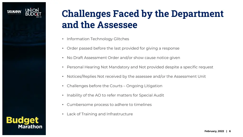 challenges faced by the department