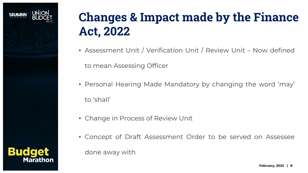 changes impact made by the finance act 2022