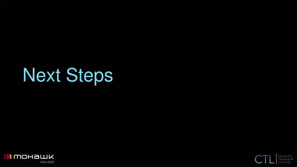 next steps