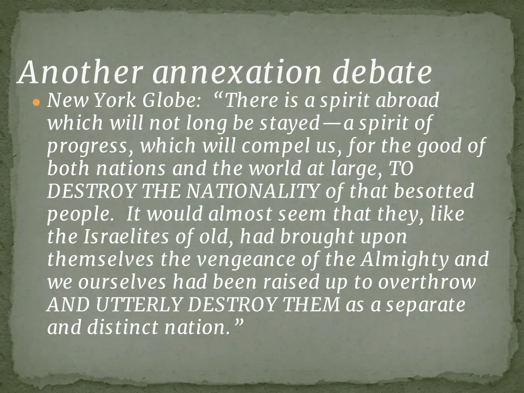 another annexation debate
