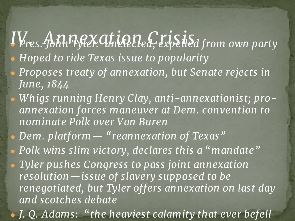 iv annexation crisis