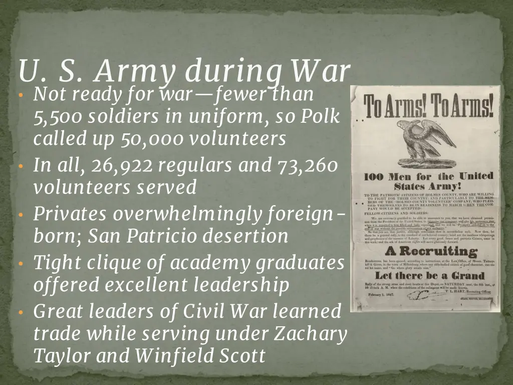 u s army during war