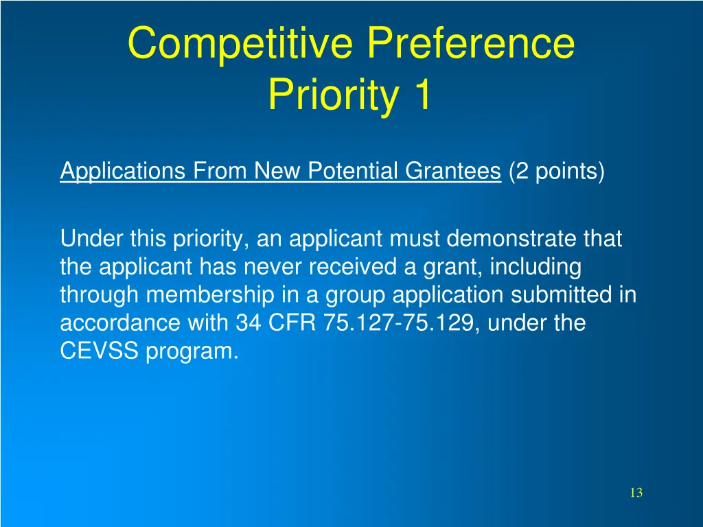 competitive preference priority 1