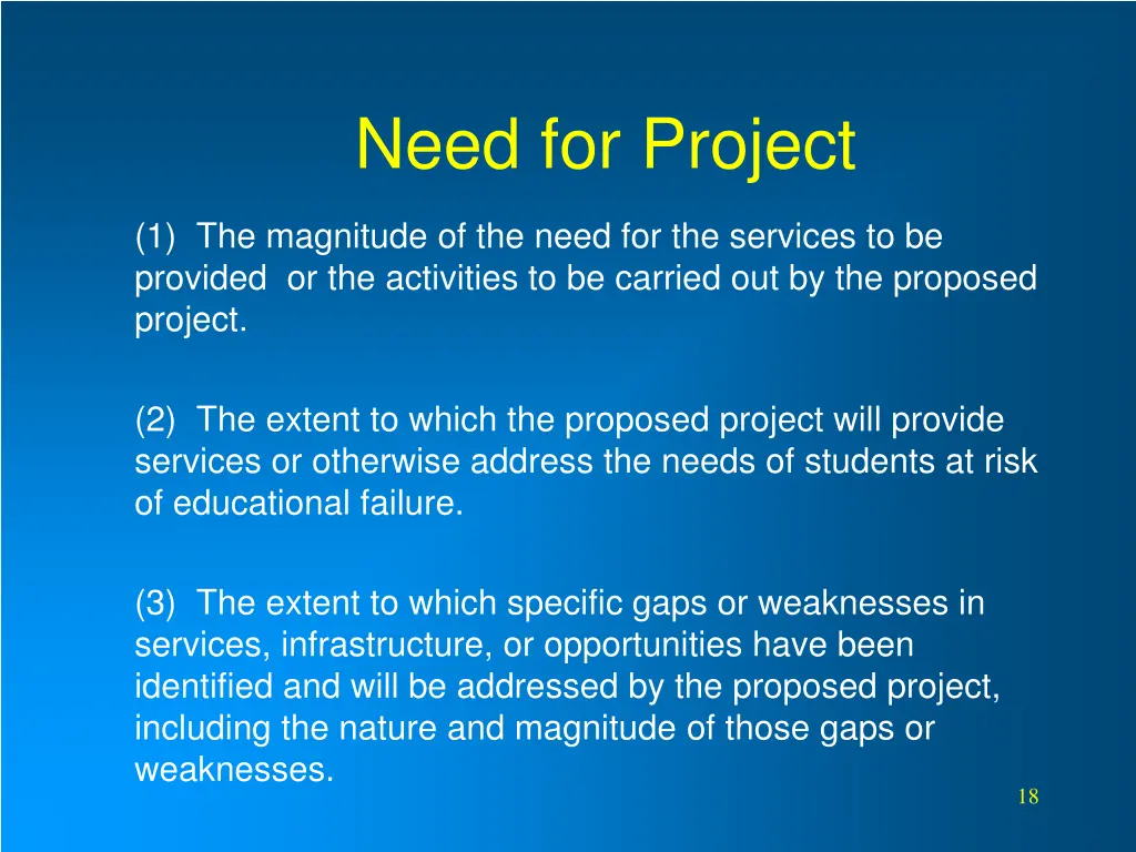 need for project