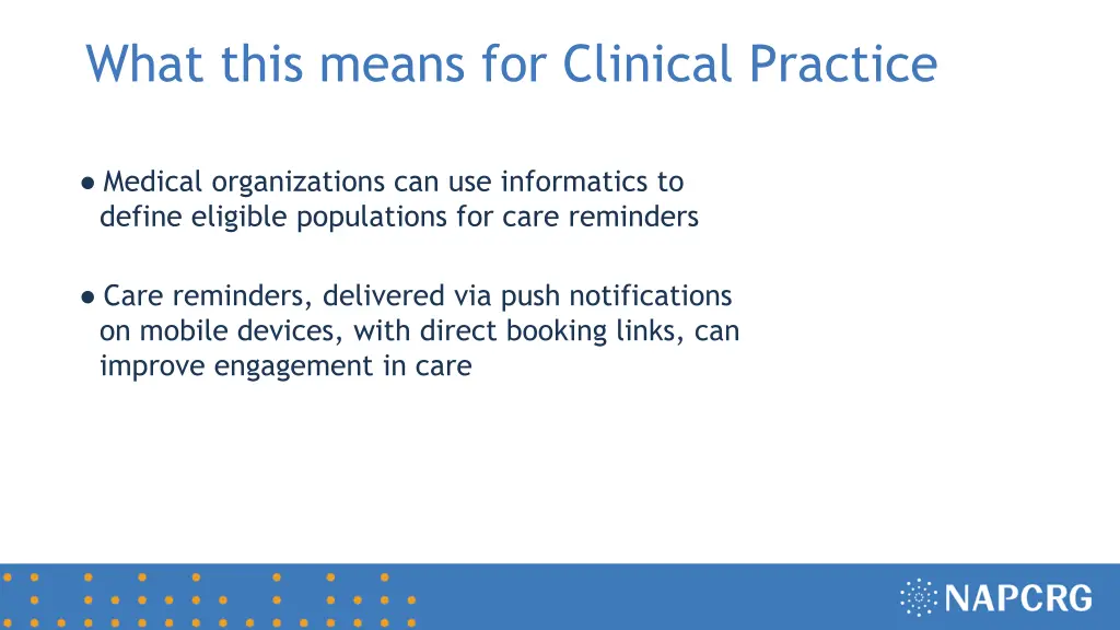 what this means for clinical practice